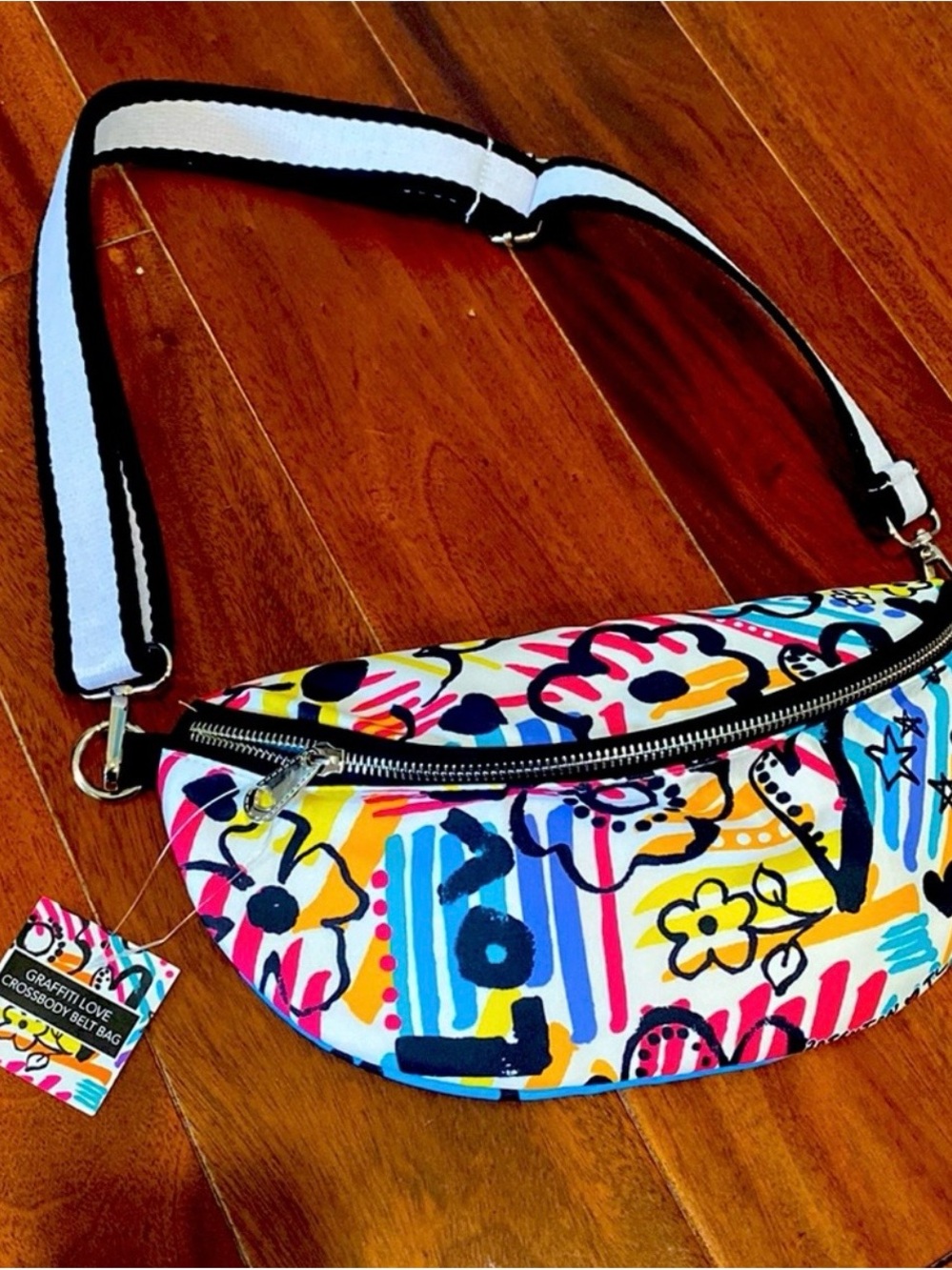 Brighton Graffiti Print Crossbody Belt Bag